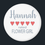 Bridal & Wedding Party 5 Heart Flower Girl Magnet<br><div class="desc">Members of the bridal party and wedding party will feel loved and appreciated with a “five heart” gift made especially for them. Love is what it’s all about. Whether it’s a hometown wedding or destination wedding the personalised items will be sure to bring smiles along the way. The customisable t-shirts...</div>