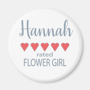 Bridal & Wedding Party 5 Heart Flower Girl Magnet