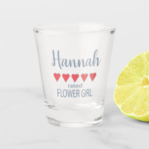 Bridal & Wedding Party 5 Heart Flower Girl Shot Glass