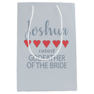 Bridal & Wedding Party 5 Heart Godfather of Bride Medium Gift Bag