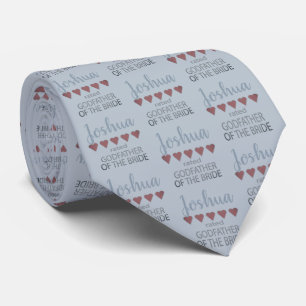Bridal & Wedding Party 5 Heart Godfather of Bride Tie
