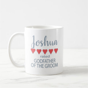 Bridal & Wedding Party 5 Heart Godfather of Groom Coffee Mug