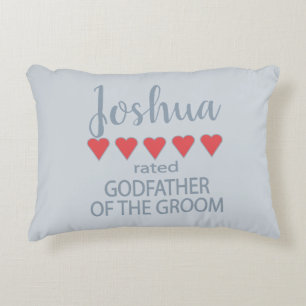 Bridal & Wedding Party 5 Heart Godfather of Groom Decorative Cushion
