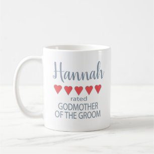 Bridal & Wedding Party 5 Heart Godmother of Groom Coffee Mug
