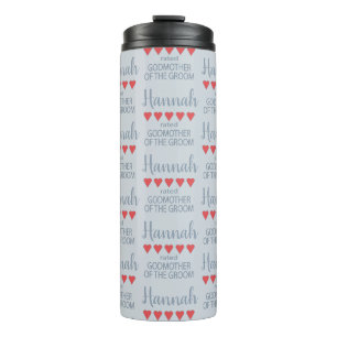 Bridal & Wedding Party 5 Heart Godmother of Groom Thermal Tumbler