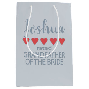 Bridal & Wedding Party 5 Heart Grandfather o Bride Medium Gift Bag