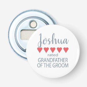 Bridal & Wedding Party 5 Heart Grandfather o Groom Bottle Opener