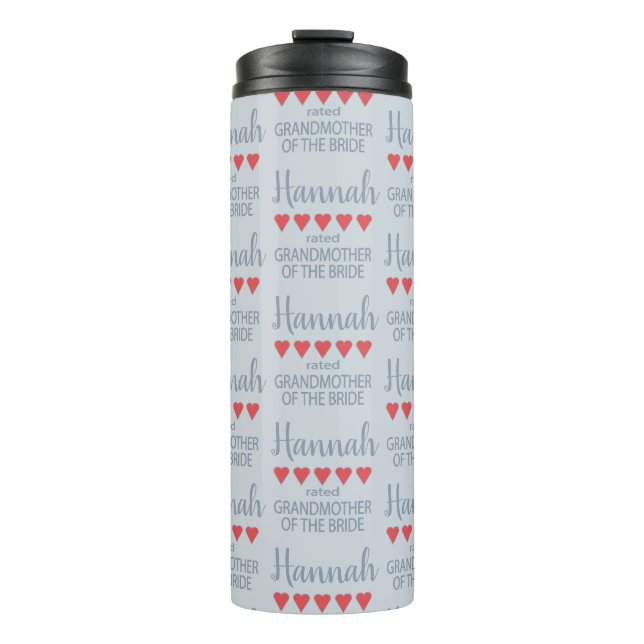 Bridal & Wedding Party 5 Heart Grandmother o Bride Thermal Tumbler (Front)