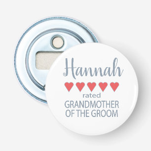 Bridal & Wedding Party 5 Heart Grandmother o Groom Bottle Opener