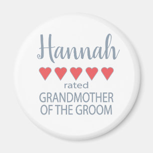 Bridal & Wedding Party 5 Heart Grandmother o Groom Magnet