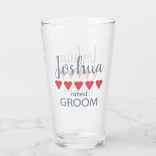 Bridal & Wedding Party 5 Heart Groom Glass