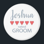 Bridal & Wedding Party 5 Heart Groom Magnet<br><div class="desc">Members of the bridal party and wedding party will feel loved and appreciated with a “five heart” gift made especially for them. Love is what it’s all about. Whether it’s a hometown wedding or destination wedding the personalised items will be sure to bring smiles along the way. The customisable t-shirts...</div>