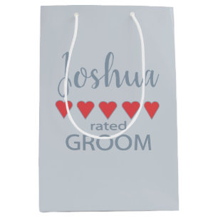Bridal & Wedding Party 5 Heart Groom Medium Gift Bag