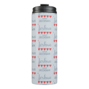 Bridal & Wedding Party 5 Heart Groomsman Thermal Tumbler
