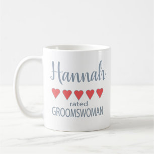 Bridal & Wedding Party 5 Heart Groomswoman Coffee Mug