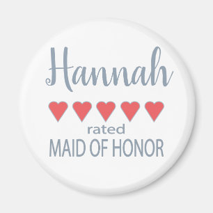 Bridal & Wedding Party 5 Heart Maid of Honour Magnet