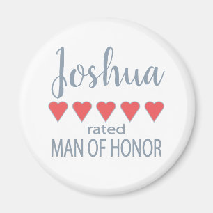 Bridal & Wedding Party 5 Heart Man of Honour Magnet