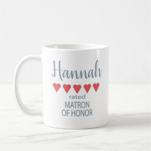 Bridal & Wedding Party 5 Heart Matron of Honour Coffee Mug