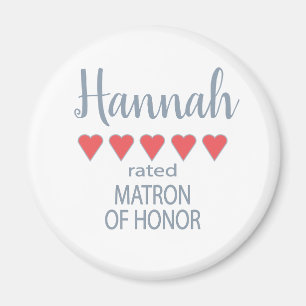 Bridal & Wedding Party 5 Heart Matron of Honour Magnet