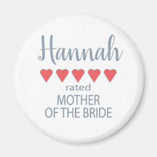Bridal & Wedding Party 5 Heart Mother of Bride Magnet
