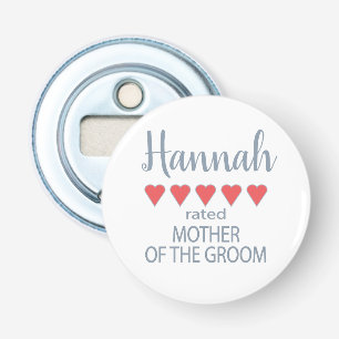Bridal & Wedding Party 5 Heart Mother of Groom Bottle Opener