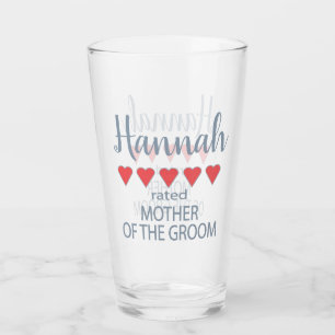 Bridal & Wedding Party 5 Heart Mother of Groom Glass