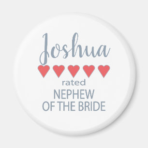 Bridal & Wedding Party 5 Heart Nephew of Bride Magnet