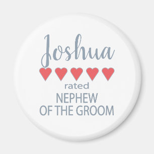 Bridal & Wedding Party 5 Heart Nephew of Groom Magnet