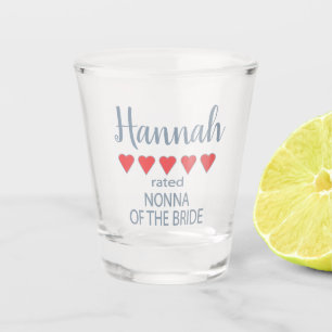 Bridal & Wedding Party 5 Heart Nonna of Bride Shot Glass