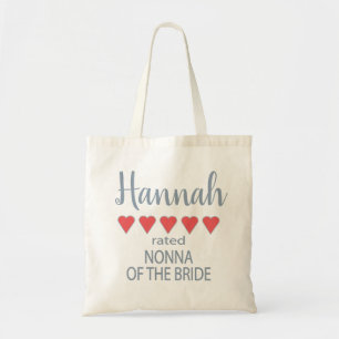 Bridal & Wedding Party 5 Heart Nonna of Bride Tote Bag