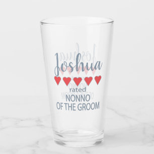 Bridal & Wedding Party 5 Heart Nonno of Groom Glass