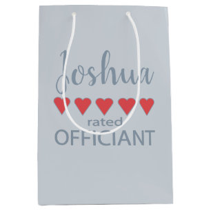Bridal & Wedding Party 5 Heart Officiant Medium Gift Bag