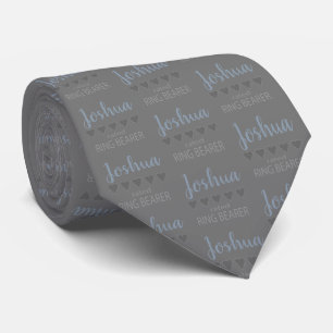 Bridal & Wedding Party 5 Heart Ring Bearer Tie