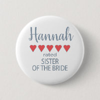 Bridal & Wedding Party 5 Heart Sister of Bride