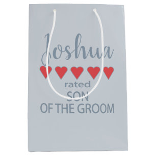 Bridal & Wedding Party 5 Heart Son of Groom Medium Gift Bag