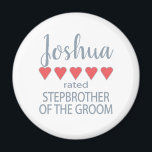 Bridal & Wedding Party 5 Heart Stepbrother o Groom Magnet<br><div class="desc">Members of the bridal party and wedding party will feel loved and appreciated with a “five heart” gift made especially for them. Love is what it’s all about. Whether it’s a hometown wedding or destination wedding the personalised items will be sure to bring smiles along the way. The customisable t-shirts...</div>