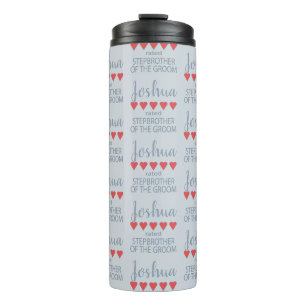 Bridal & Wedding Party 5 Heart Stepbrother o Groom Thermal Tumbler