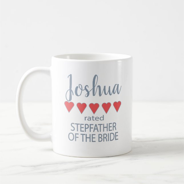 Bridal & Wedding Party 5 Heart Stepfather of Bride Coffee Mug (Left)