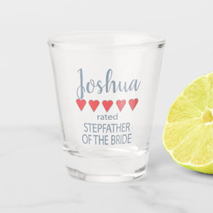 Bridal & Wedding Party 5 Heart Stepfather of Bride Shot Glass