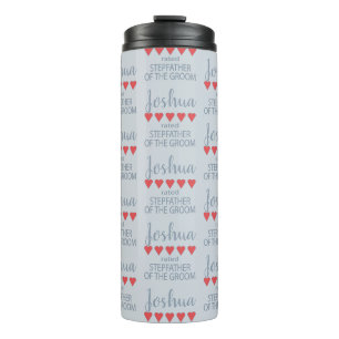 Bridal & Wedding Party 5 Heart Stepfather of Groom Thermal Tumbler