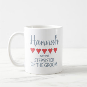 Bridal & Wedding Party 5 Heart Stepsister of Groom Coffee Mug