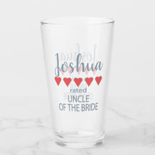 Bridal & Wedding Party 5 Heart Uncle of Bride Glass
