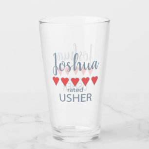 Bridal & Wedding Party 5 Heart Usher Glass