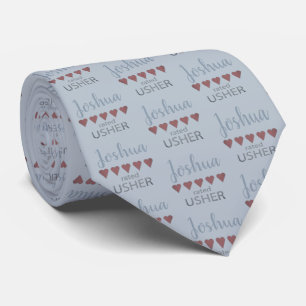 Bridal & Wedding Party 5 Heart Usher Tie