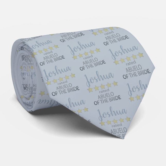 Bridal & Wedding Party 5 Star Abuelo of Bride Tie (Rolled)