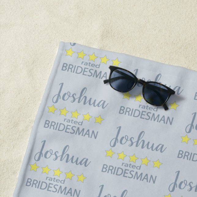 Bridal & Wedding Party 5 Star Bridesman Beach Towel (In Situ)
