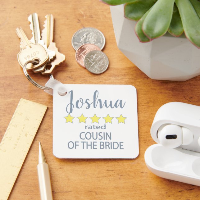 Bridal & Wedding Party 5 Star Cousin of Bride Key Ring (Desk)