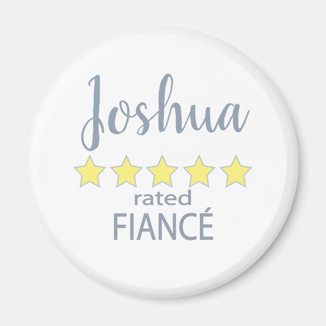 Bridal & Wedding Party 5 Star Fiance Magnet (Front)