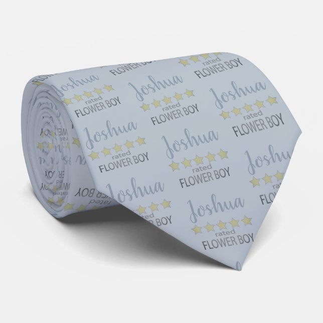 Bridal & Wedding Party 5 Star Flower Boy Tie (Rolled)