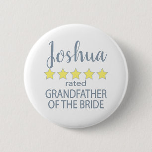Bridal & Wedding Party 5 Star Grandfather of Bride 6 Cm Round Badge
